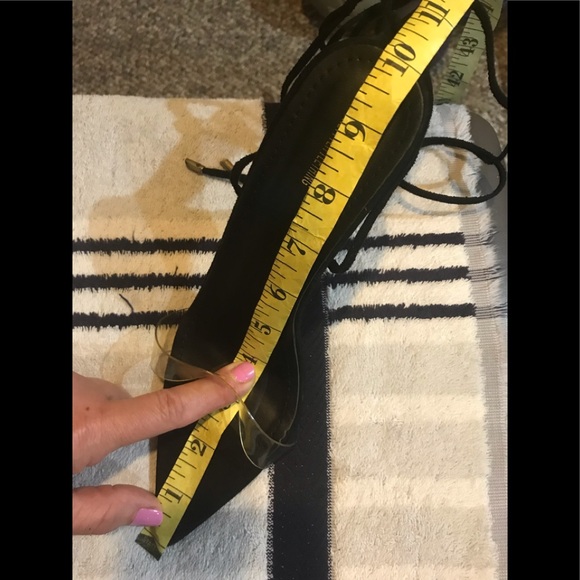 PLT suede/clear strap pointed lace-up stilettos - Picture 16 of 16